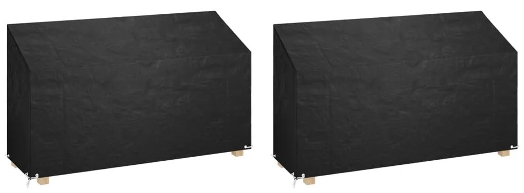 Capas p/ banco jardim 2 pcs 12 ilhós 210x70x70/88cm polietileno