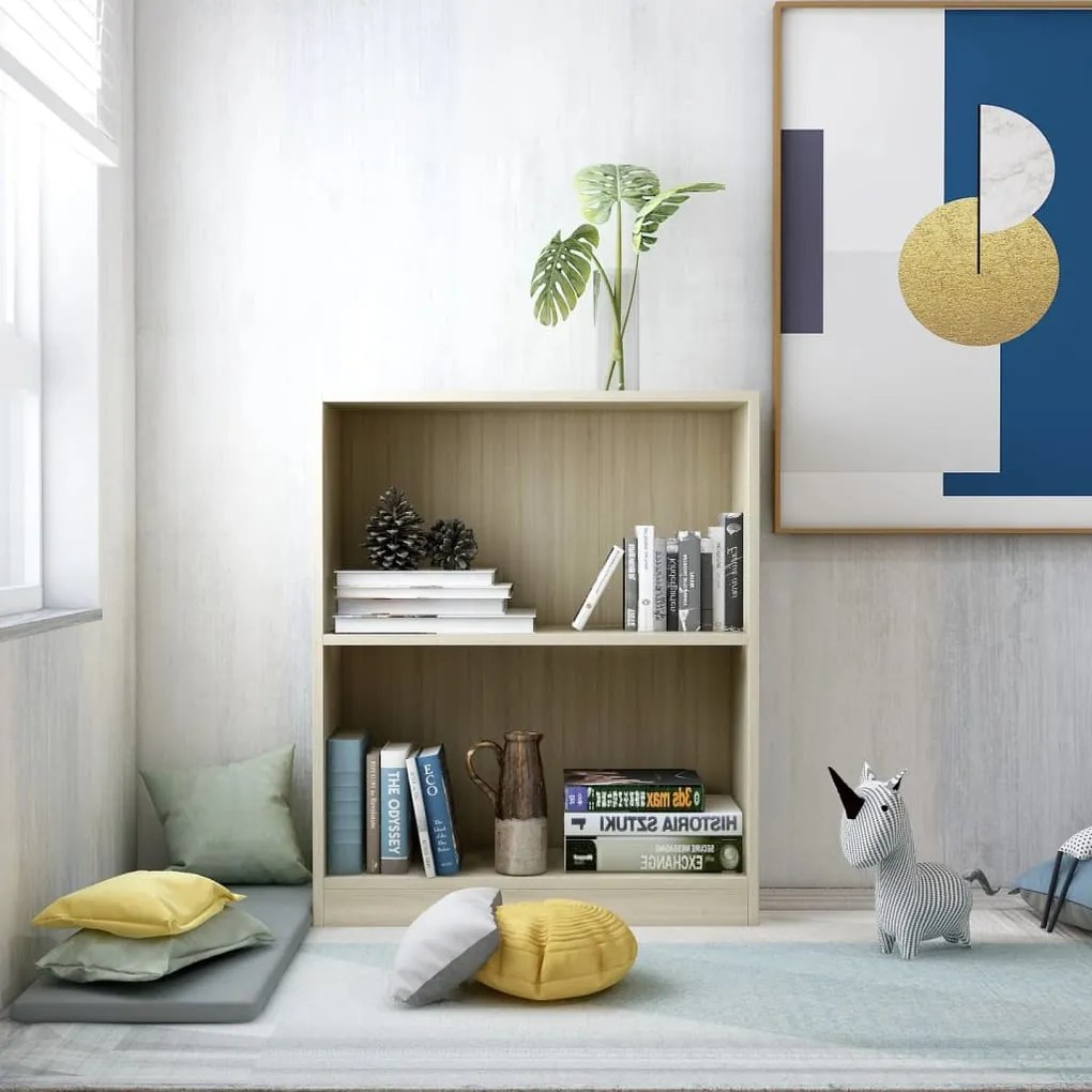 vidaXL Estante 60x24x76 cm derivados de madeira carvalho sonoma