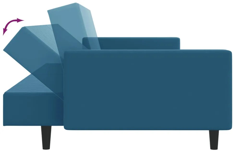 2 pcs conjunto de sofás veludo azul