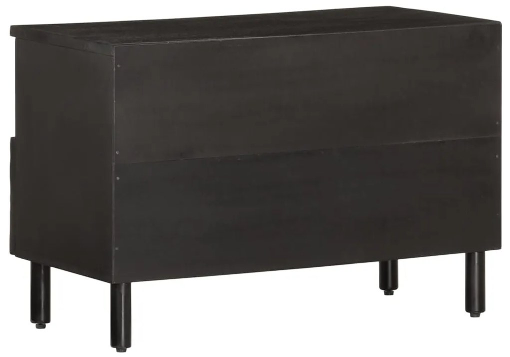 Móvel de TV 70x33x46 cm madeira de mangueira maciça preto