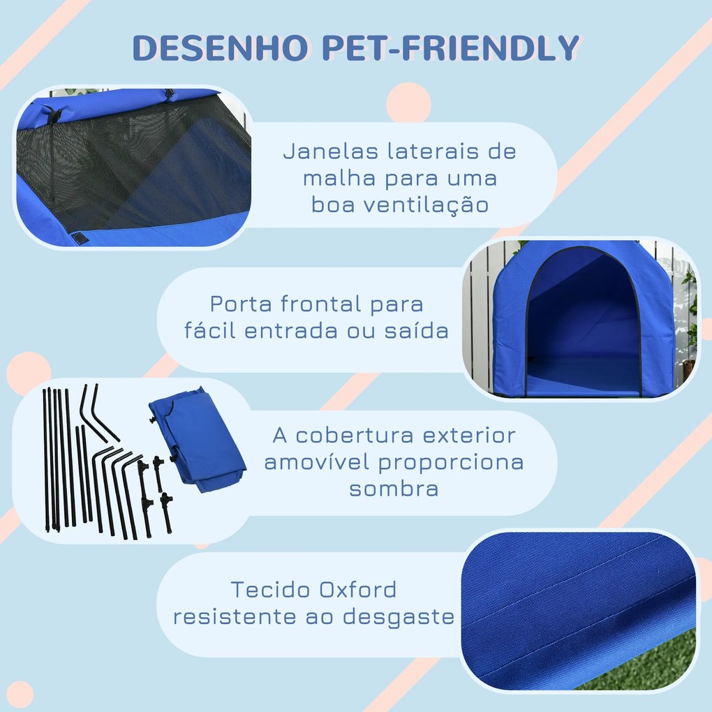 PawHut Casa para Cães 130x85x121 cm Cama Elevada para Animais de Estim