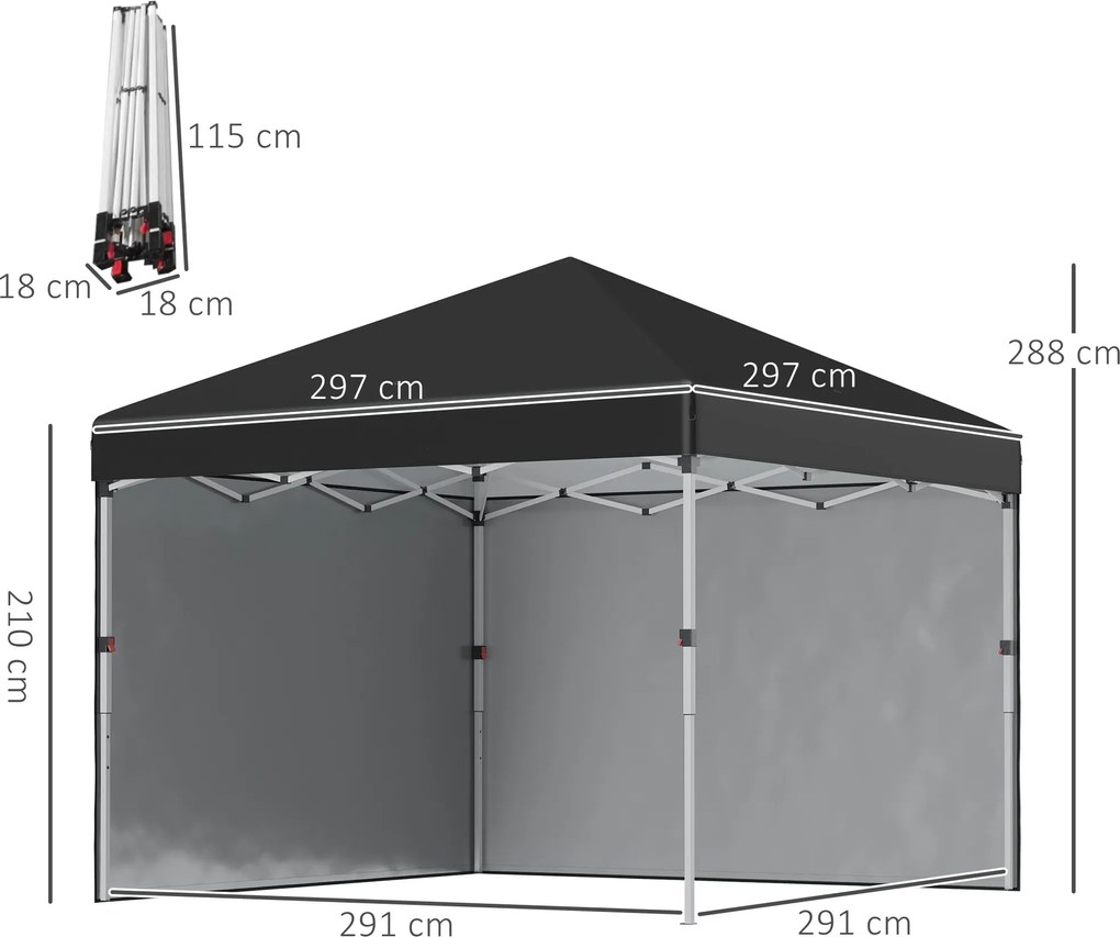 Tenda de jardim pop-up dobrável, com altura ajustável, proteção UV 30+, 2 paredes laterais e saco de transporte incluído