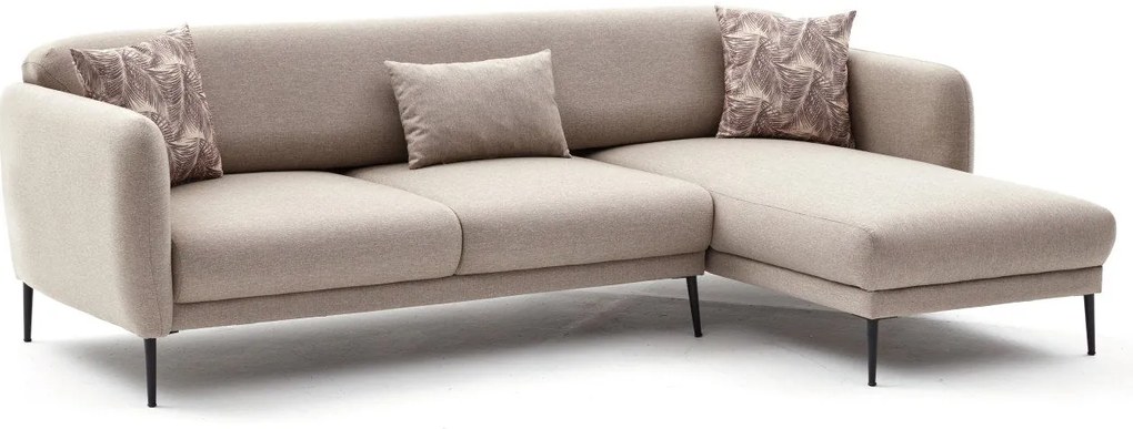 Sofá-cama de canto Venus – Creme – 265 cm x 80 cm x 163 cm