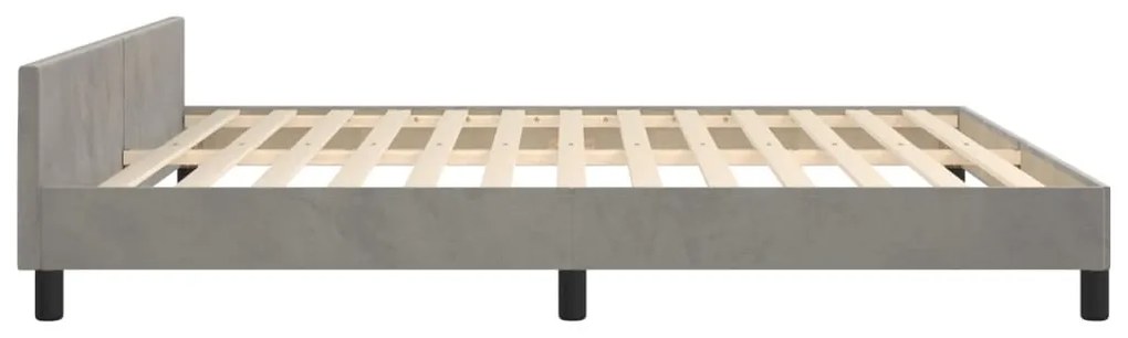 Estrutura de cama sem colchão 160x200 cm veludo cinzento-claro