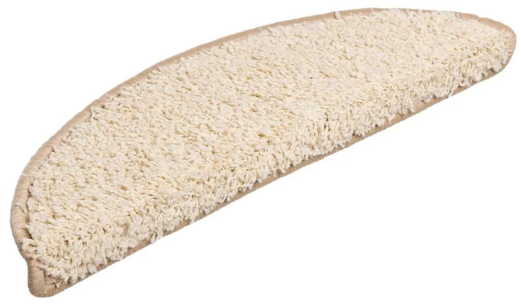 Tapetes de escada 15 pcs 56x17x3 cm creme