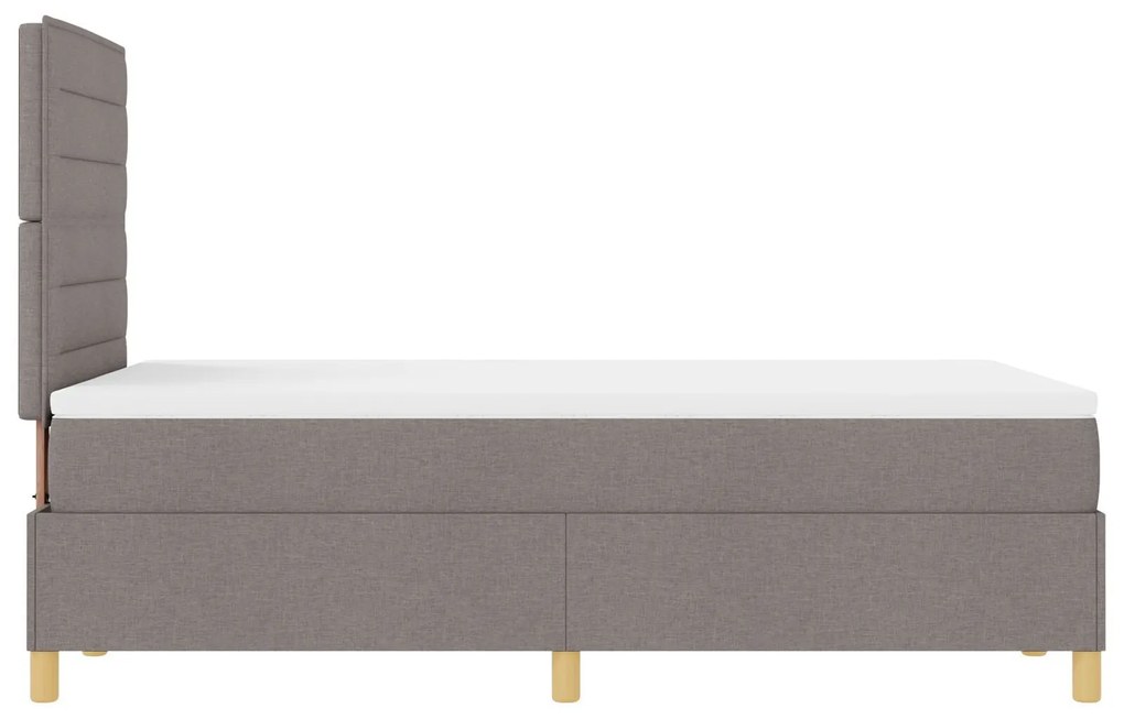 Cama Box Spring com Colchão e LED Taupe 120x200 cm Tecido