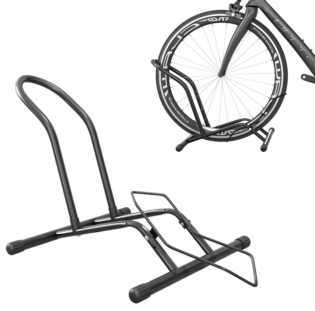 Estacionamento para Bicicletas Suporte para Bicicletas de Aço para Interior e Exterior 59x41x38 cm Preto