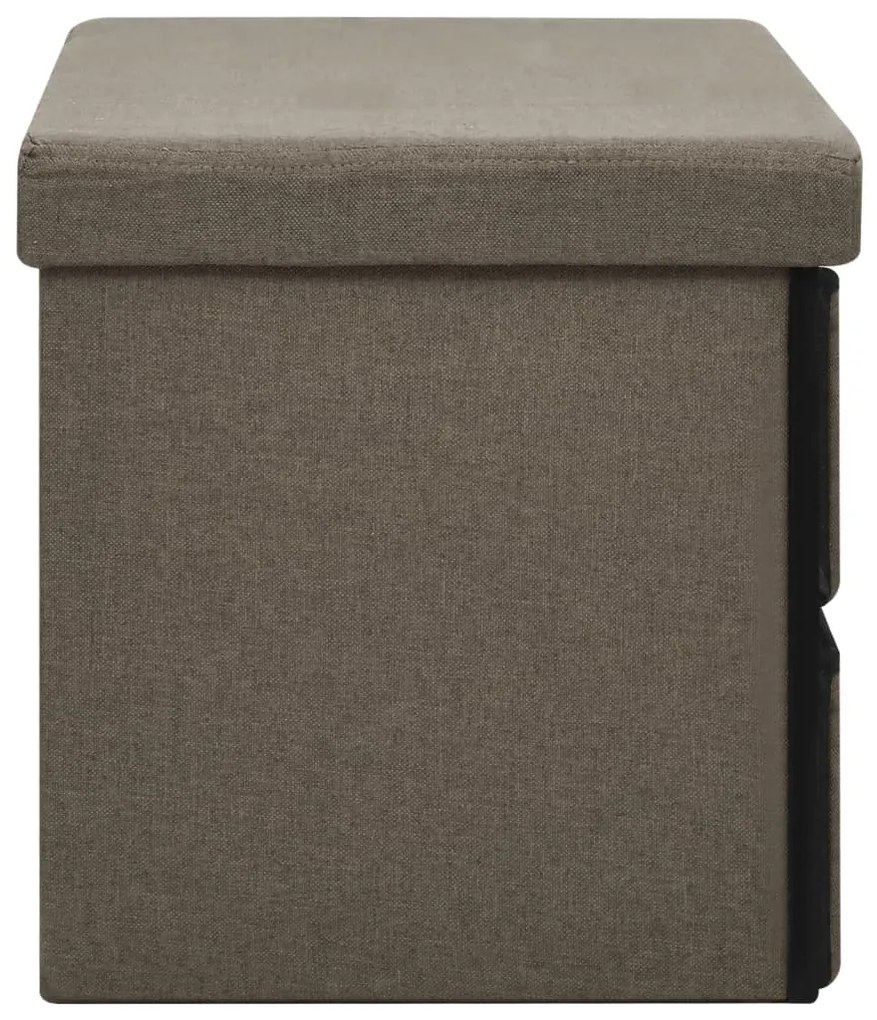 Banco de arrumação dobrável 76x38x38 cm linho falso castanho