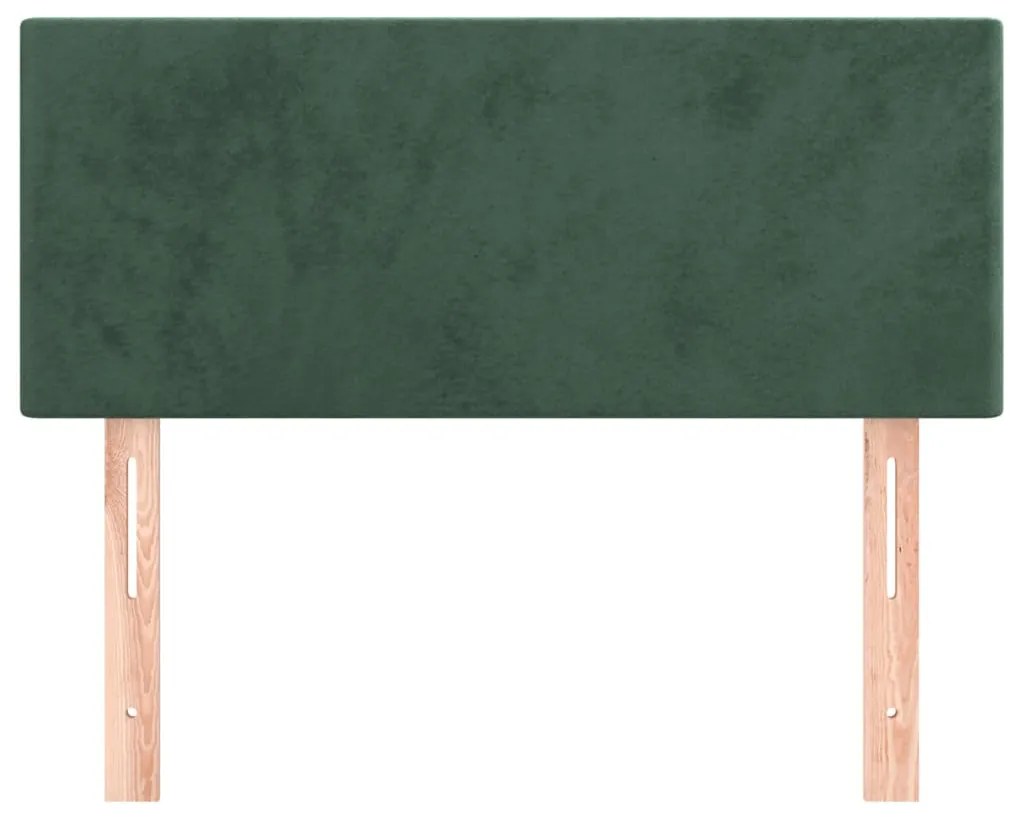 Cabeceira de cama veludo 100x5x78/88 cm verde-escuro