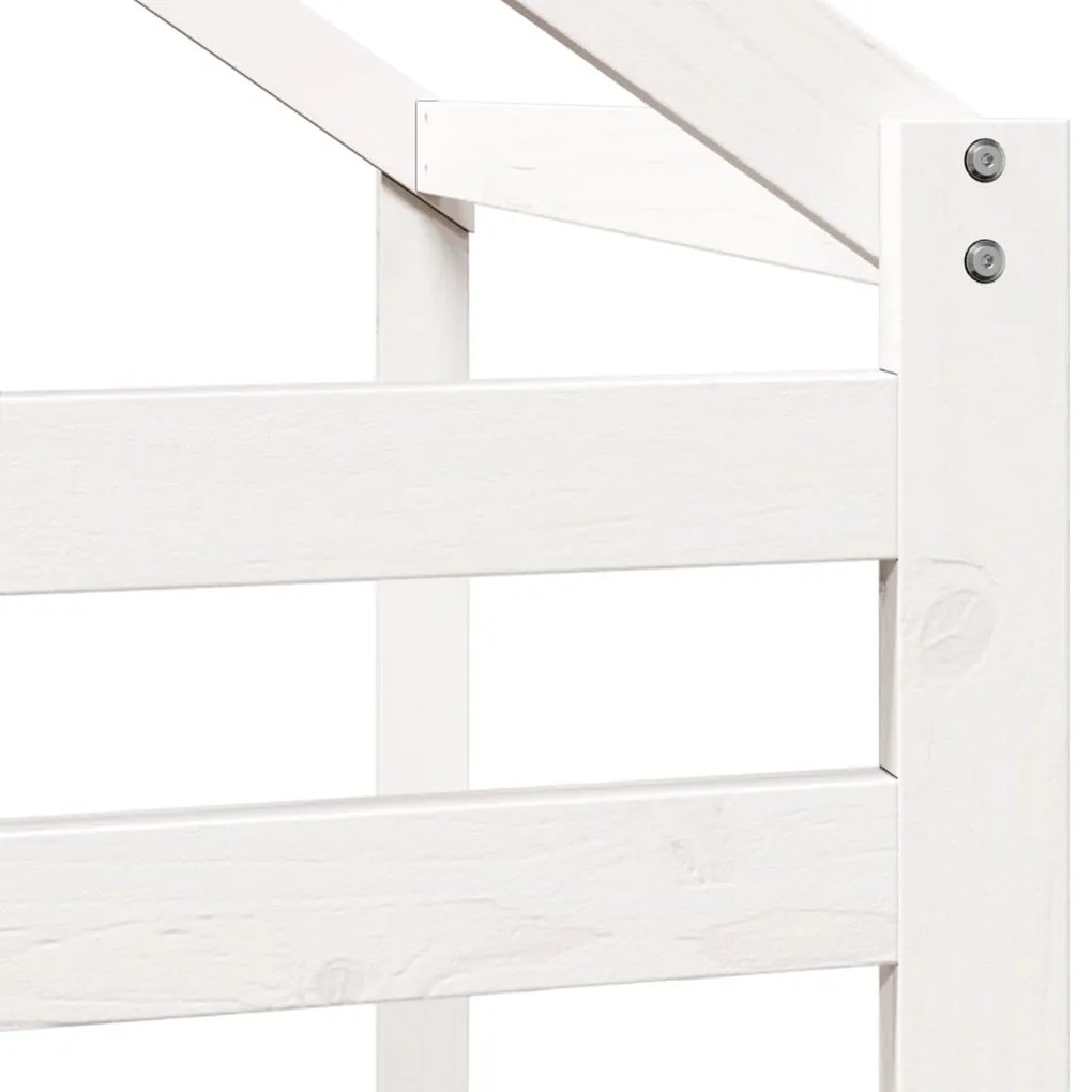 Telhado de cama infantil 198x97x113 cm pinho maciço branco