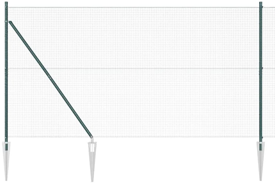 Conjunto de Poste de Cerca Verde Conjunto de 2 Verde