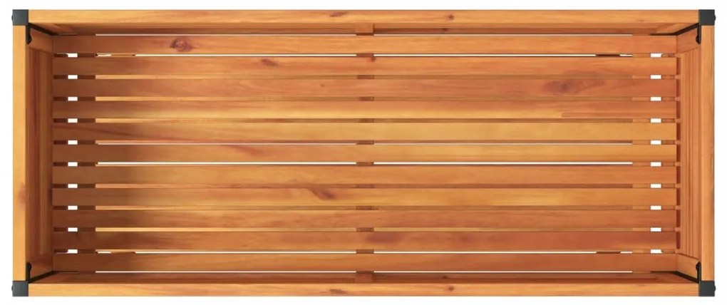 Vaso/floreira de jardim c/ prateleira 110x45x80 cm acácia/aço