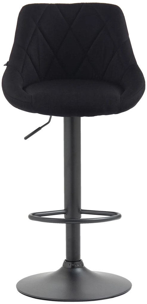 Banco de bar Lazio em tecido e com estrutura preta 46 x 83-104 x 49 cm Preto