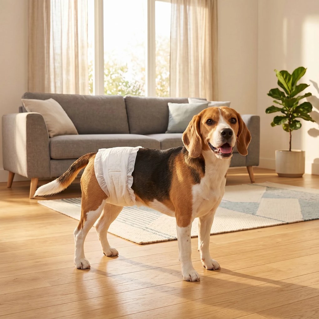 Fraldas Descartáveis para Cães Machos 48 Unidades Super Absorventes Antifugas para Cães Tamanho M