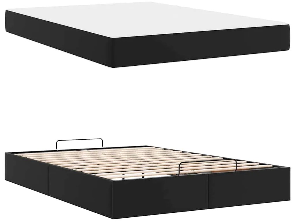 Estrutura de cama com colchão Outros Preto 160 x 200 cm