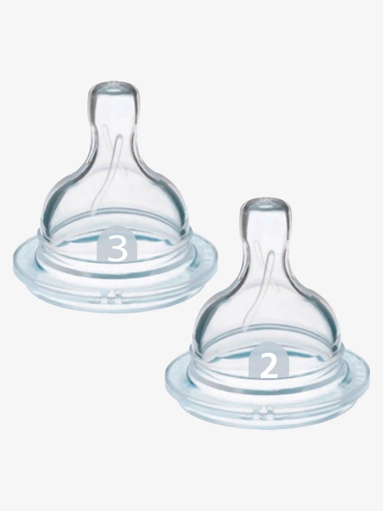 Lote de 2 tetinas Philips AVENT para biberões de boca larga transparente