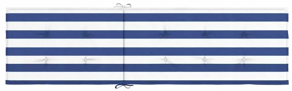 Almofadão cadeira de terraço tecido oxford riscas azul/branco