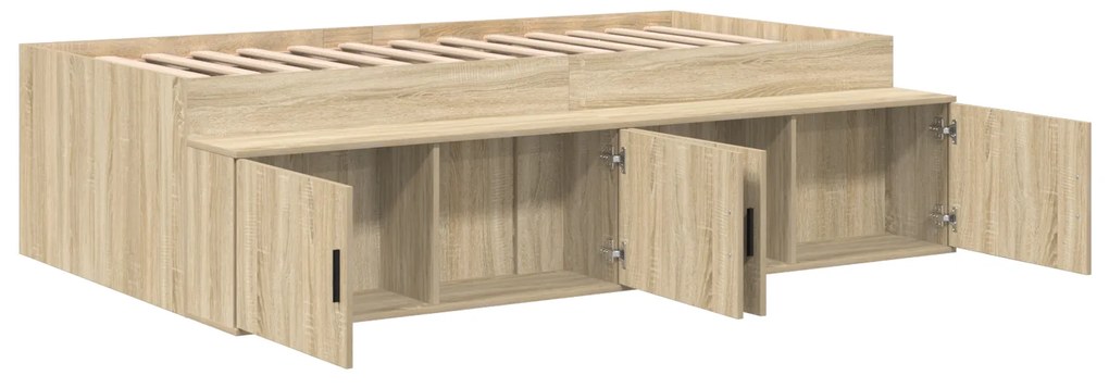 Cama com Armazenamento Carvalho Sonoma 90x190 cm
