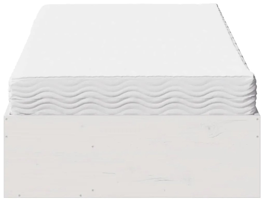 Sofá-cama com colchão 90x200 cm madeira de pinho maciça branco