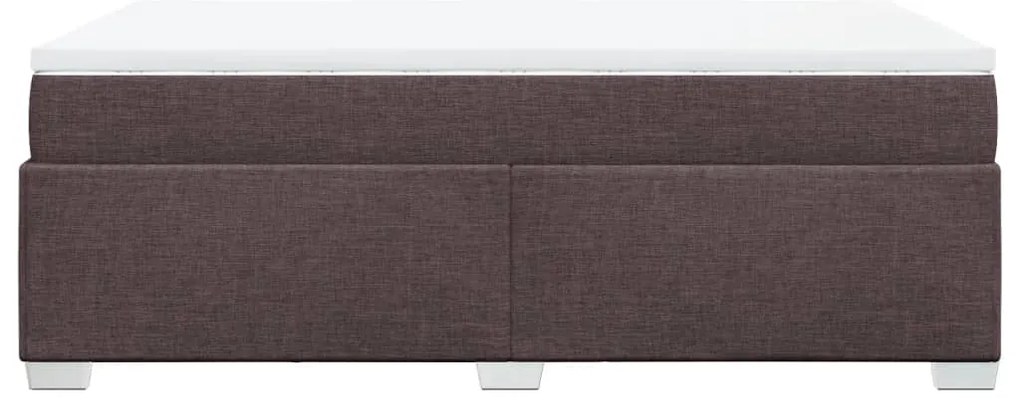 Cama com molas/colchão 120x200 cm tecido castanho-escuro