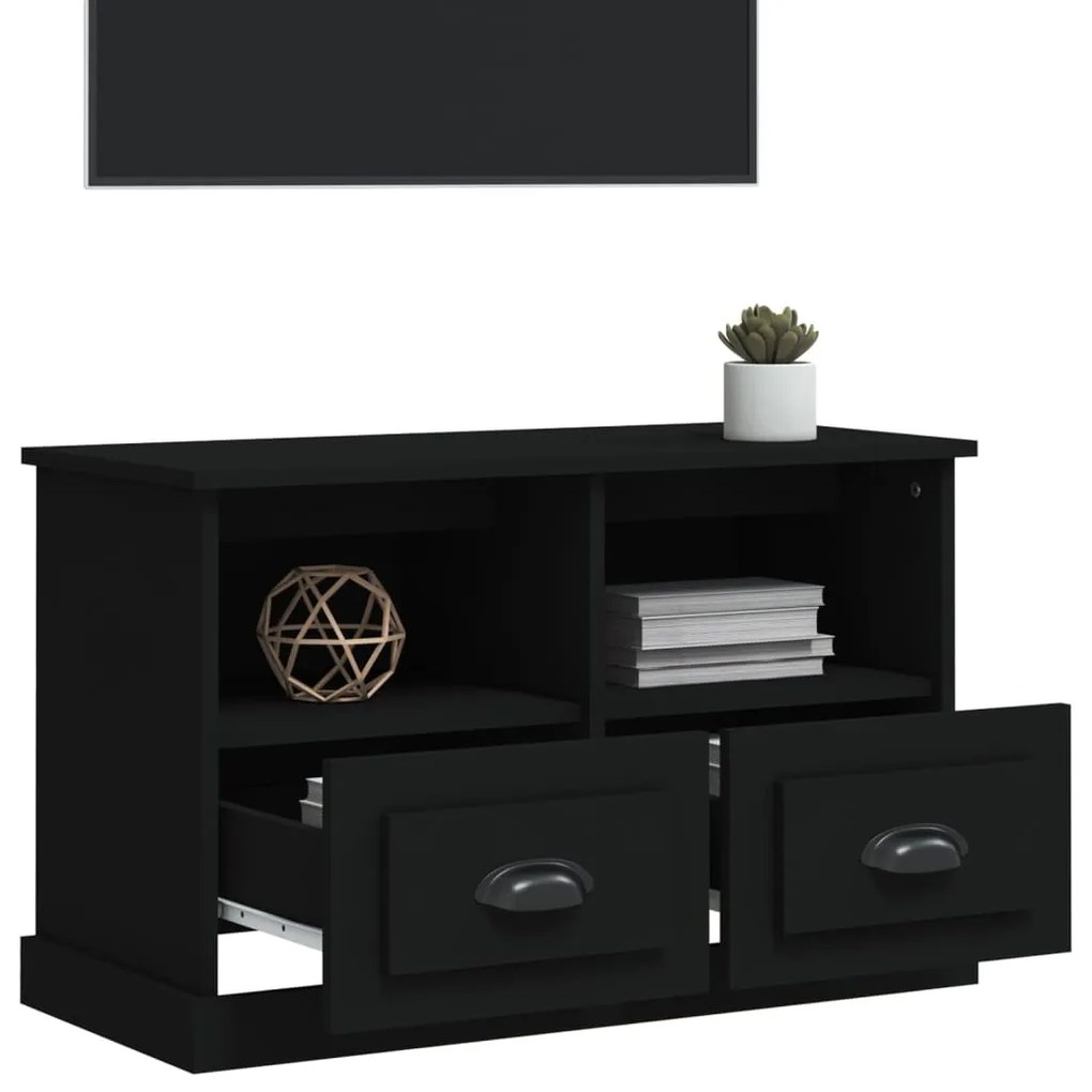 Móvel p/ TV 80x35x50 cm derivados de madeira preto