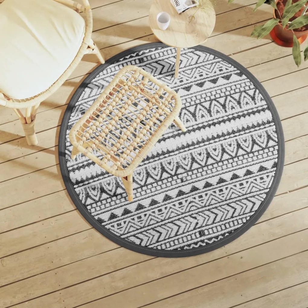 Tapete de exterior Ø120 cm ARAKIL PP preto
