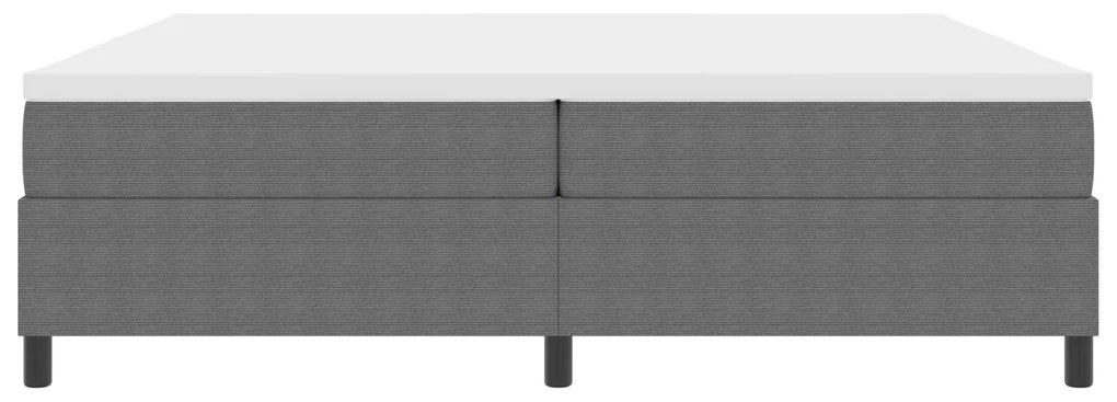 Cama Box Spring com Colchão Cinza 200x200 cm Tecido de Veludo