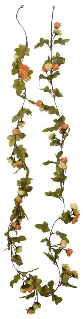 Grinaldas de flores de Natal 6 pcs 215 cm vermelho pôr-do-sol