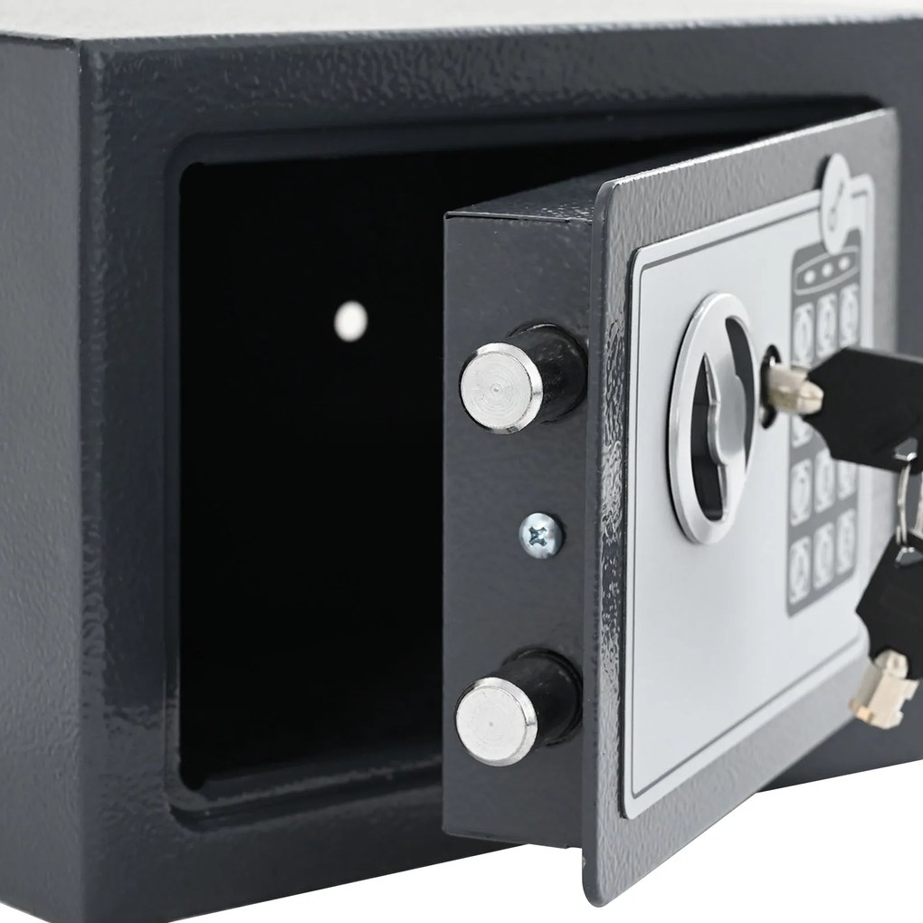 Cofre Digital Electrónico Cinza Escuro 23x17x17 cm Aço