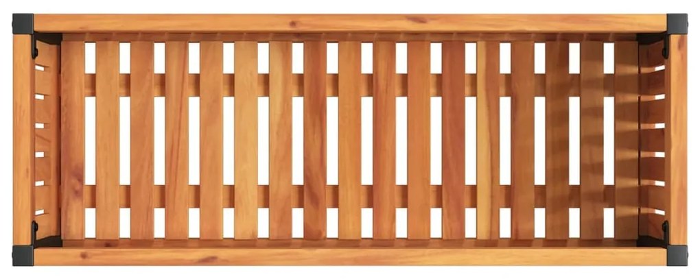 Vaso/floreira de jardim 80x30x27,5 cm acácia maciça e aço