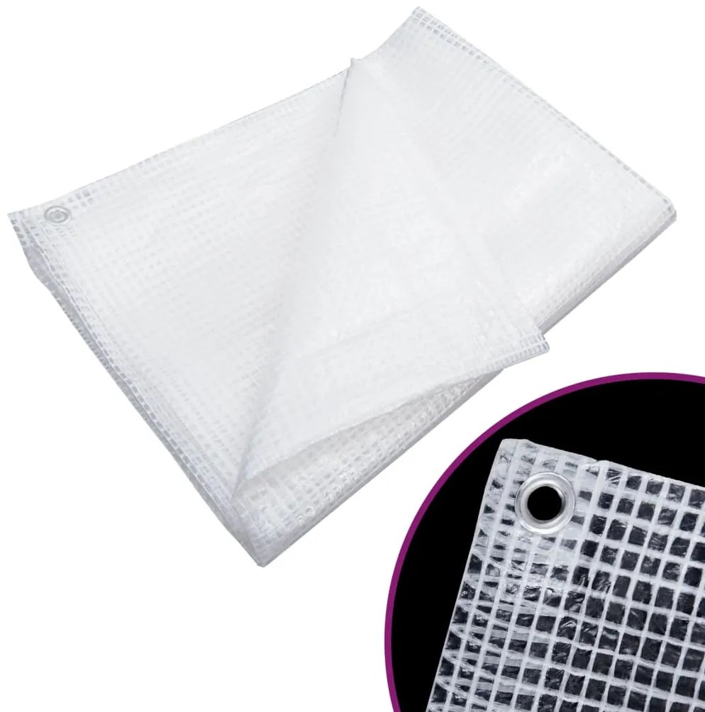 151617 vidaXL Lona tecelagem estilo gaze 140 g/m² 4x8 m branco