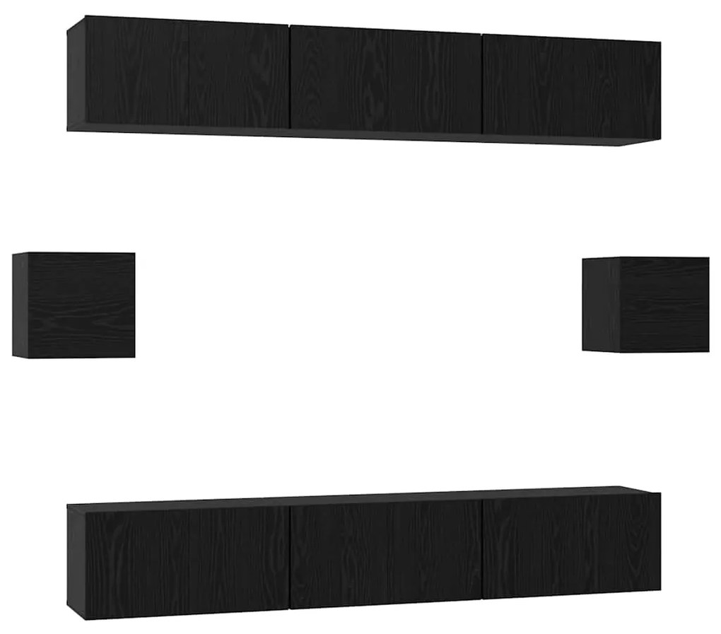 Conjunto de móvel de TV 8 pcs Carvalho preto 60 x 30 x 30 cm