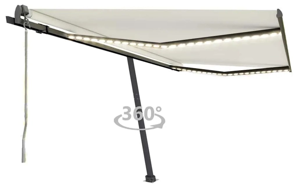Toldo automático com LED e sensor de vento 400x300 cm cor creme