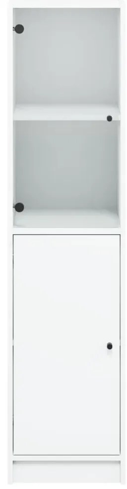 Aparador alto c/ porta de vidro 35x37x142 cm branco