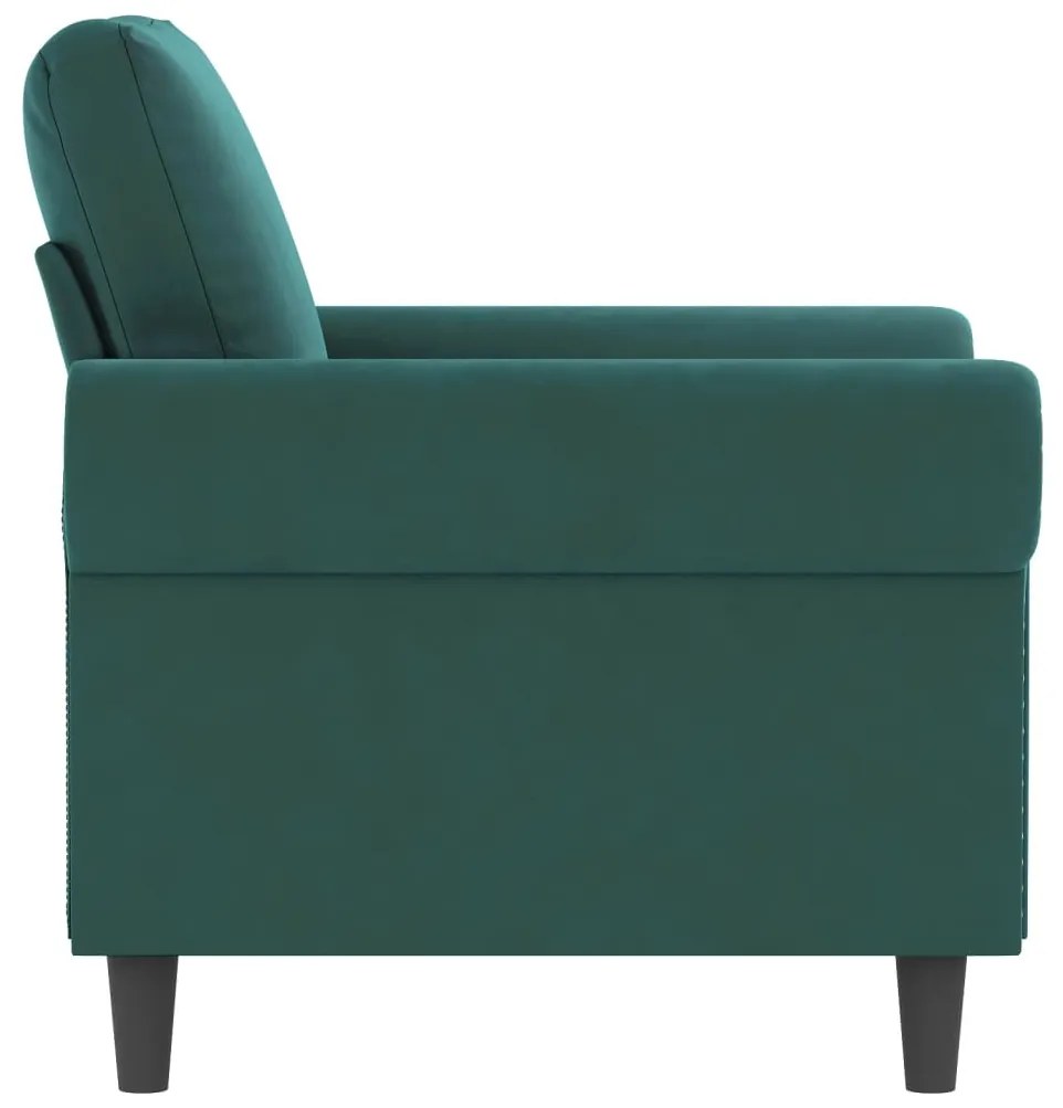 Poltrona 60 cm veludo verde-escuro