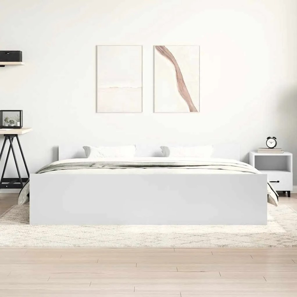 Estrutura de cama com cabeceira e pés 180x200 cm branco