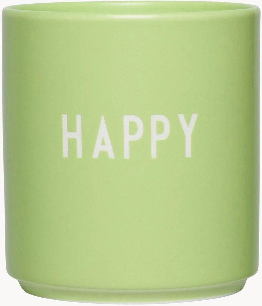 Chávena com inscrição Favourite Happy