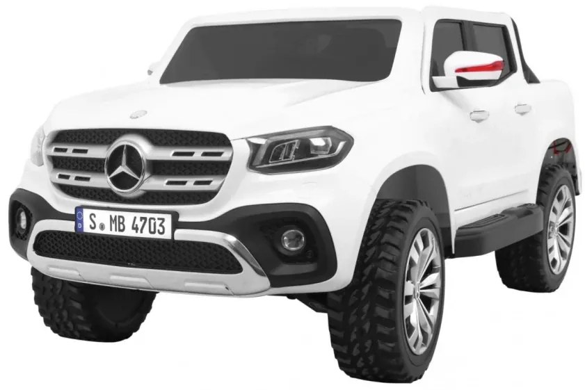 Carro elétrico para Crianças 2 Lugares Mercedes Benz X-Class 2x12V 4x4 Rodas Espuma EVA, Assento de couro Preto