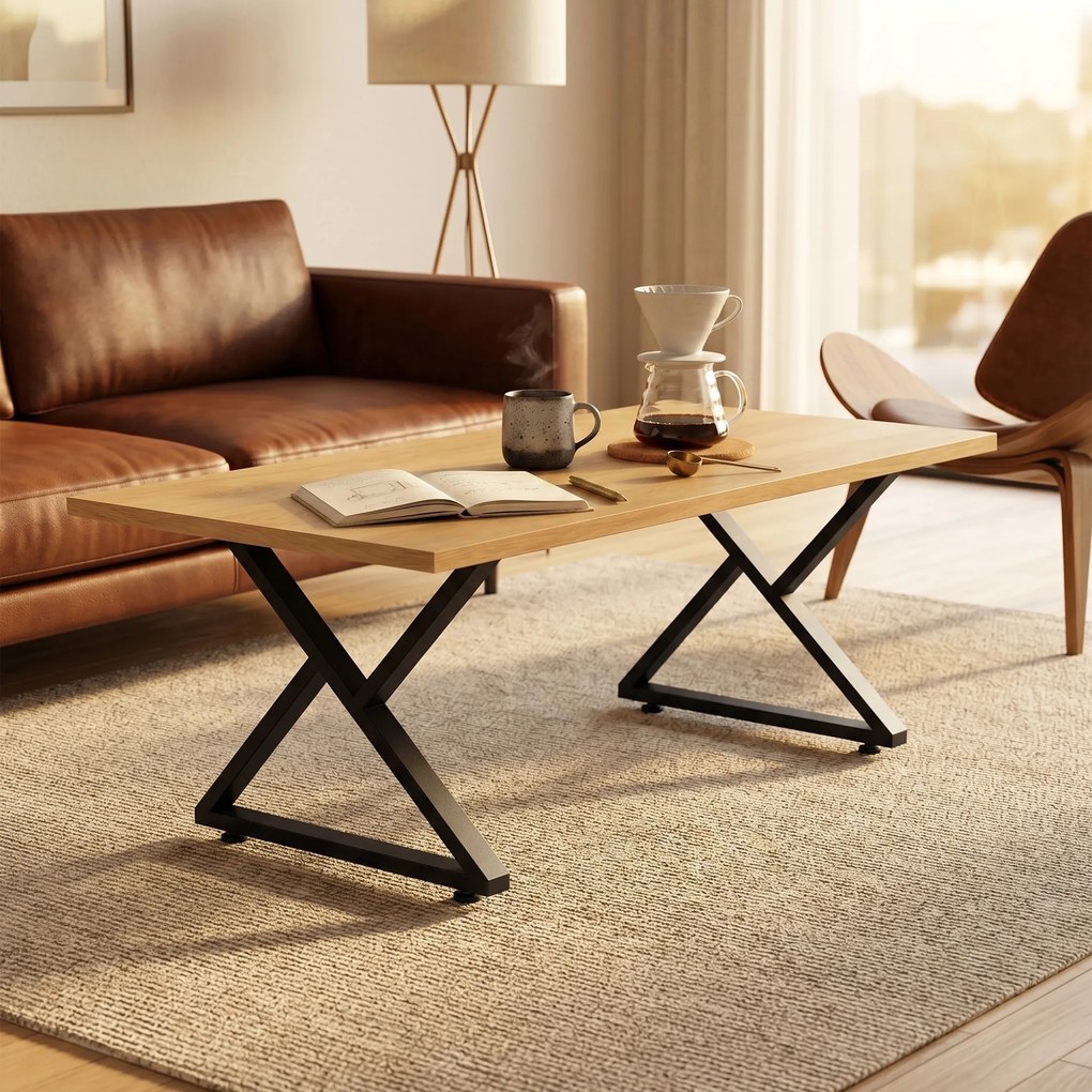 Pés de mesa em aço, 60 x 43 cm (TAMPO NÃO INCLUIDO), conjunto de 2 pés de secretária em forma de X com patins ajustáveis e parafusos, preto