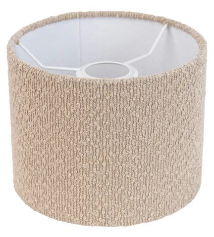 Abajur de tecido bege com tecido de pelúcia 18/18/14