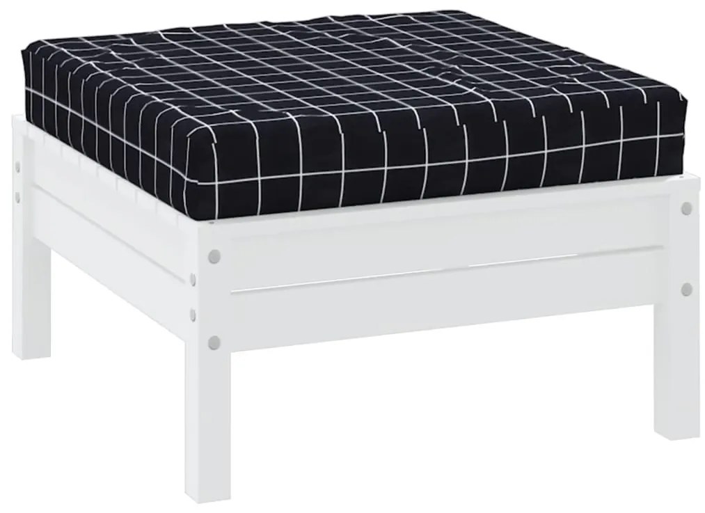 Almofadão móveis paletes 60x60x8 cm tecido oxford xadrez preto