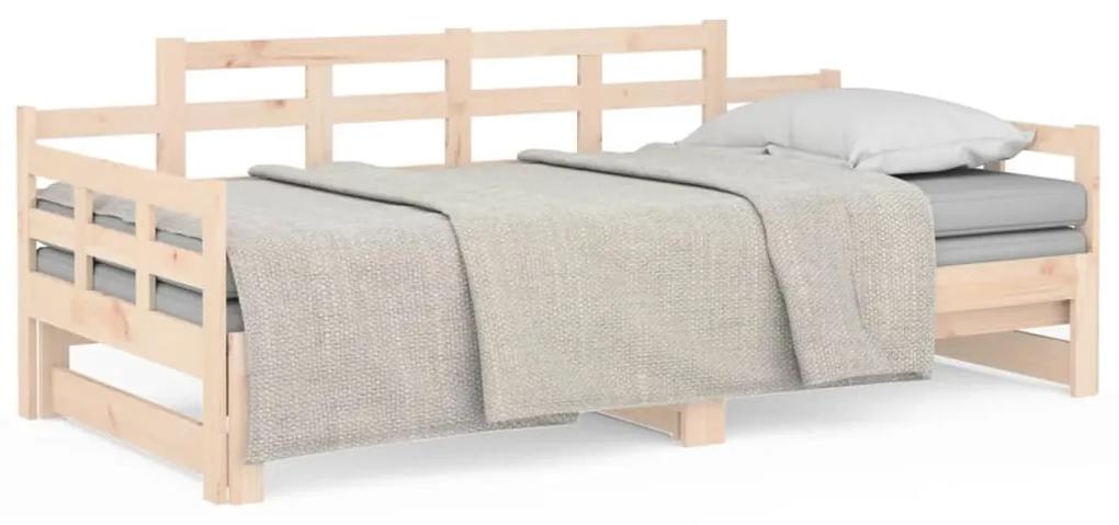 Estrutura sofá-cama de puxar 2x(80x200) cm pinho maciço