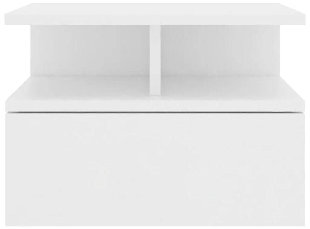 Mesa de cabeceira suspensa 40x31x27 cm contraplacado branco