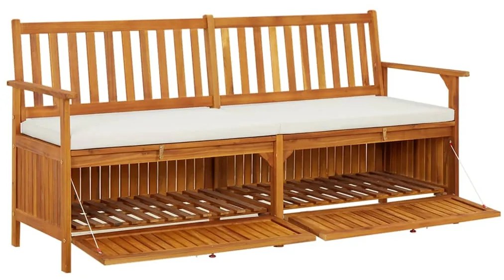 Banco de arrumação c/ almofadão 170 cm madeira de acácia maciça