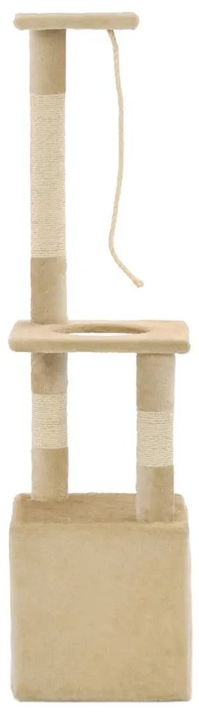 Árvore para gatos c/ postes arranhadores sisal 109 cm bege