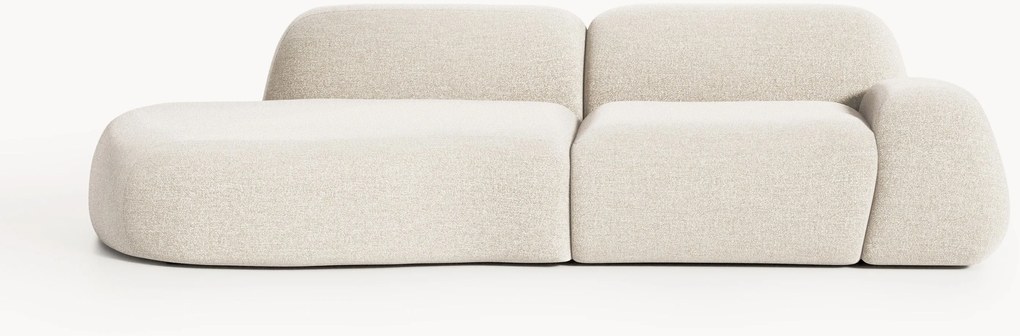 Módulo com chaise longue em bouclé Wolke (3 lugares)