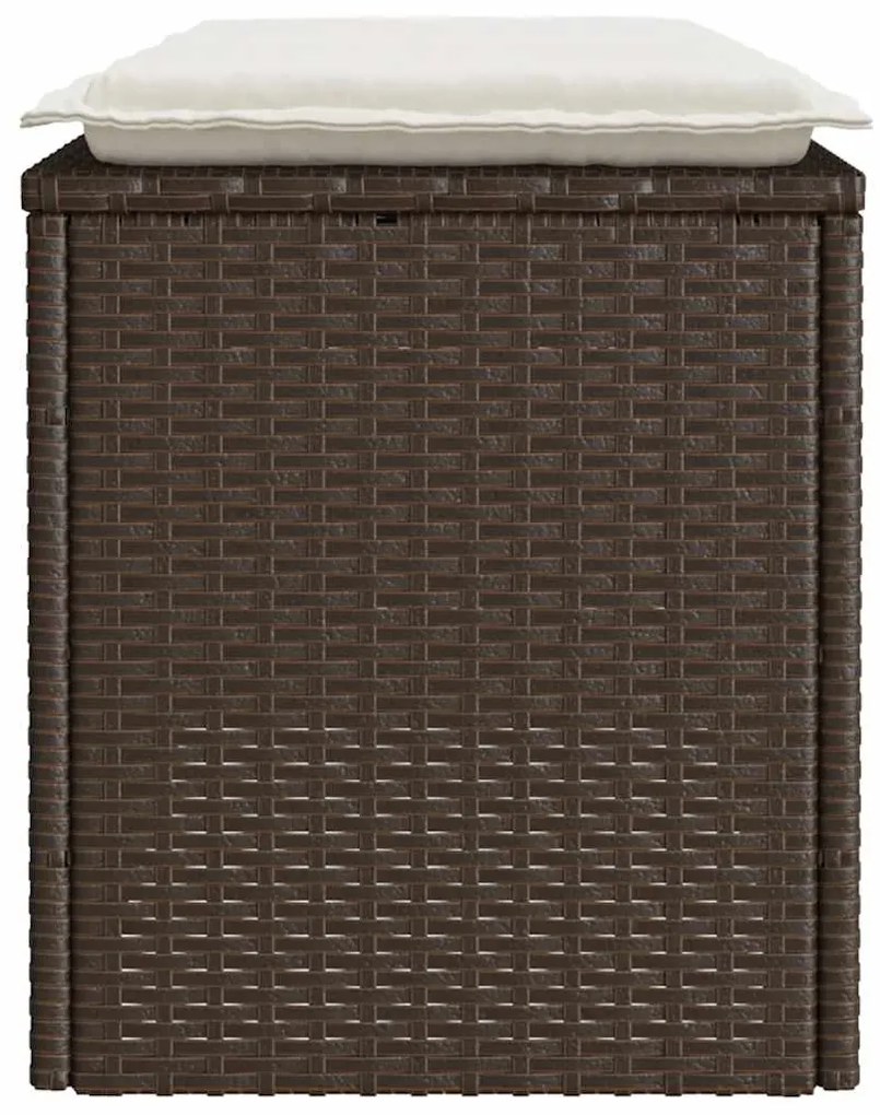 Banco de jardim com almofadão 110x40x44 cm vime PE castanha
