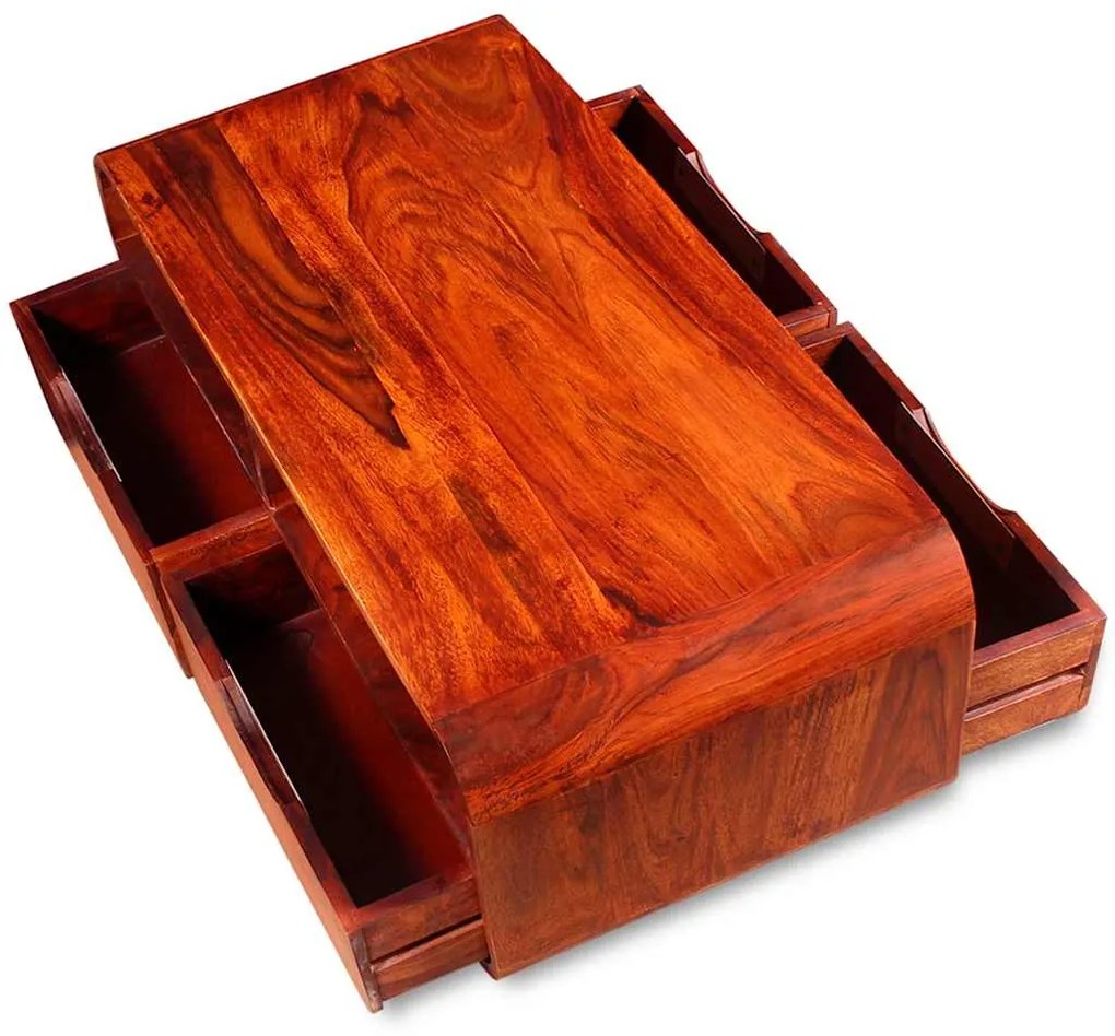 Mesa de centro madeira de acácia maciça 90x40x35 cm