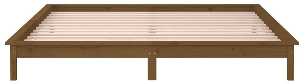 Estrutura cama casal pequena +LEDs 120x190 cm madeira castanho