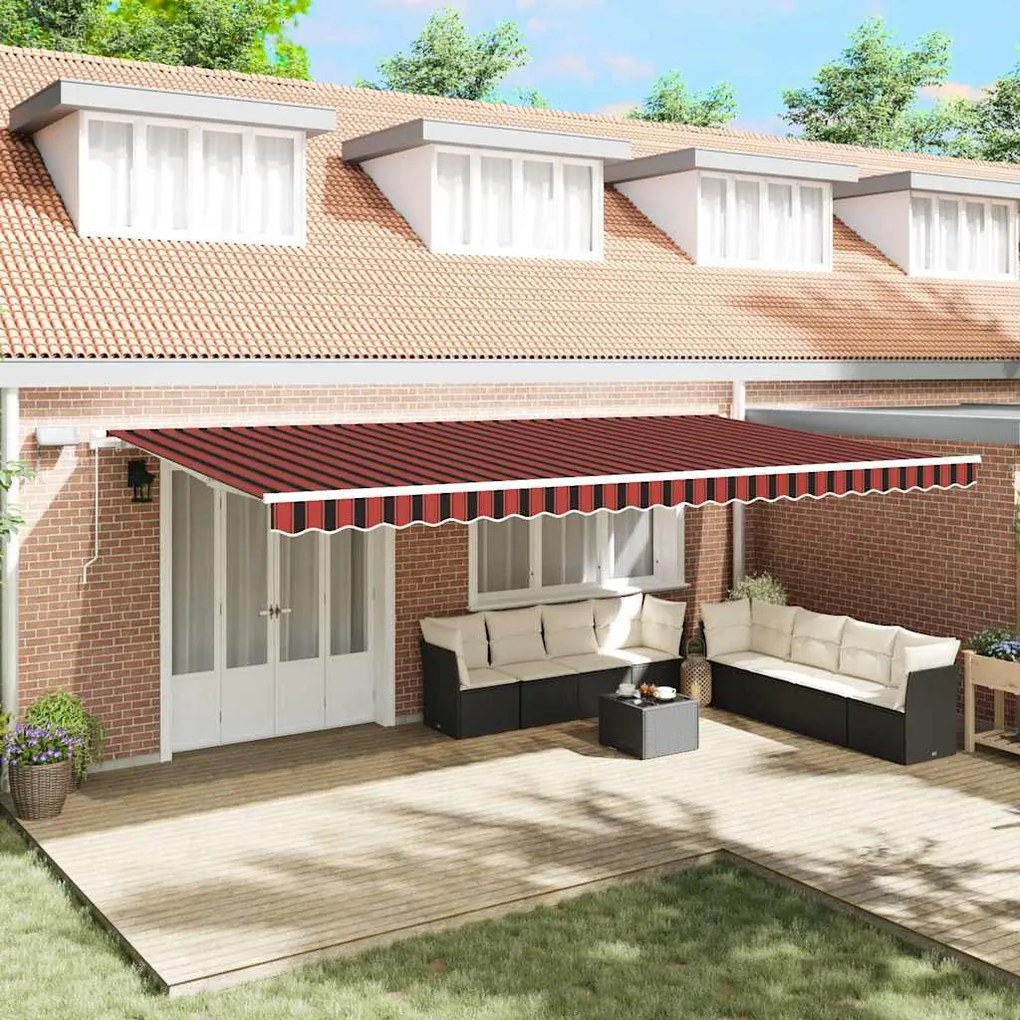 vidaXL Toldo Retrátil Laranja e marrom 600 × 350 cm laranja e castanho